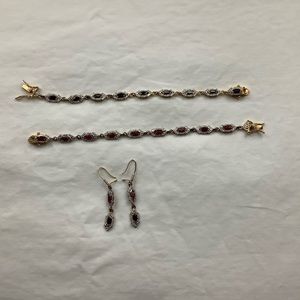 Sapphire and ruby bracelets and earrings